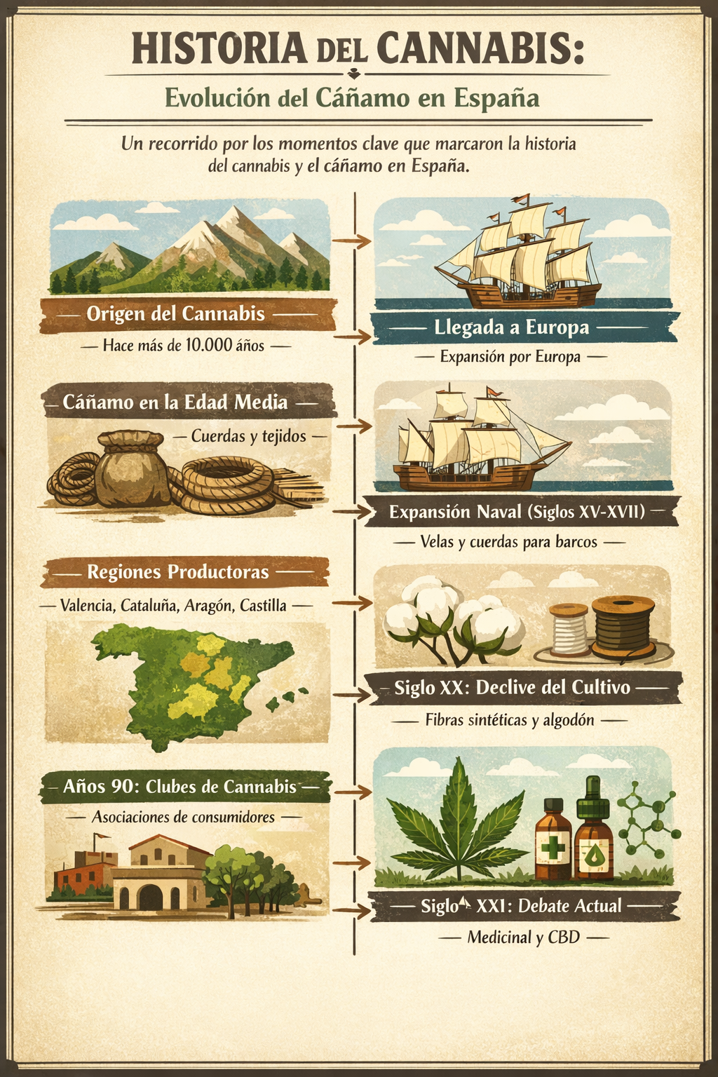 Historia del cannabis en España: El cáñamo tradicional y la actualidad