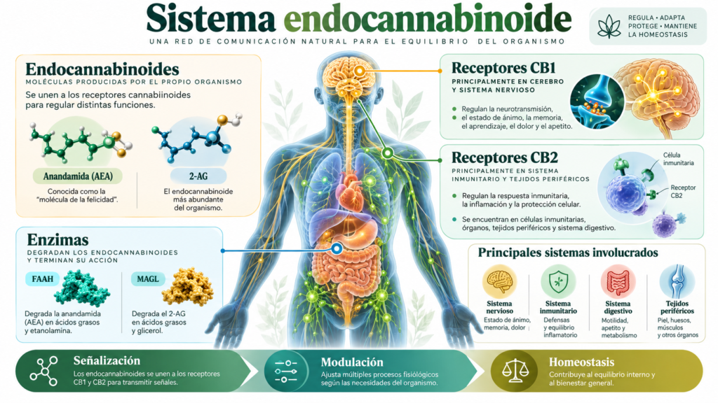 explicacion visual del sistema endocanabinoide